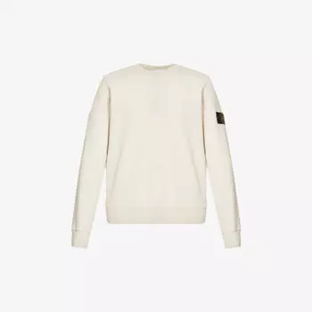 Толстовка свободного кроя из хлопкового джерси с логотипом Stone Island, цвет plaster