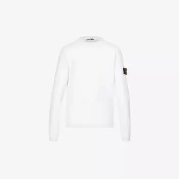 Толстовка свободного кроя из хлопкового джерси с логотипом Stone Island, белый