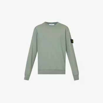 Толстовка свободного кроя из хлопкового джерси с логотипом Stone Island, цвет sage