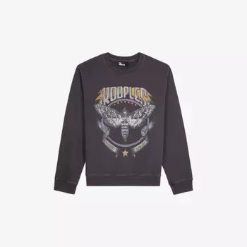 Толстовка свободного кроя из хлопкового джерси с графическим принтом The Kooples, цвет carbone
