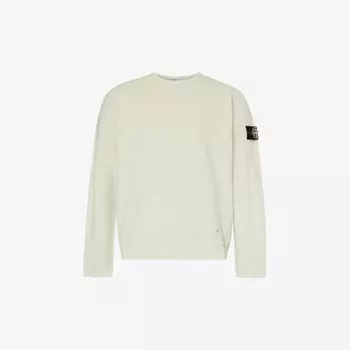 Толстовка свободного кроя из хлопкового джерси с логотипом Stone Island, цвет pistachio