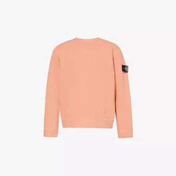 Толстовка свободного кроя из хлопкового джерси с логотипом Stone Island, цвет rust