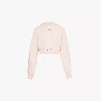 Толстовка свободного кроя из хлопкового трикотажа с фирменной вышивкой Off-White C/O Virgil Abloh, розовый