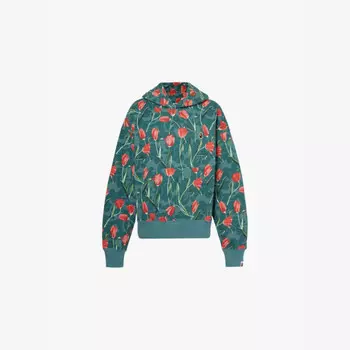 Толстовка свободного кроя из хлопкового трикотажа с камуфляжным принтом Tulip A Bathing Ape, зеленый