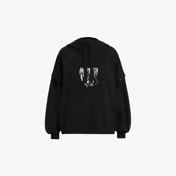 Толстовка свободного кроя из органического хлопка с принтом логотипа Amphia от Inksnts Allsaints, черный