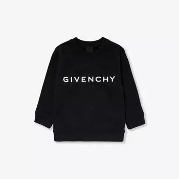 Толстовка свободного кроя из смесового хлопка с логотипом для 4–12 лет Givenchy, черный
