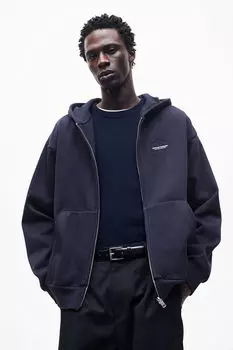 Толстовка свободного кроя на молнии H&M, синий