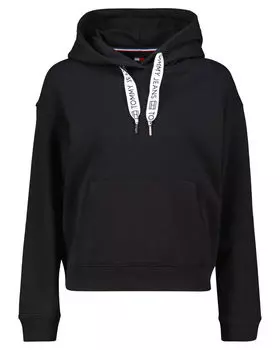 Толстовка свободного кроя на шнурке с логотипом Tommy Jeans, черный