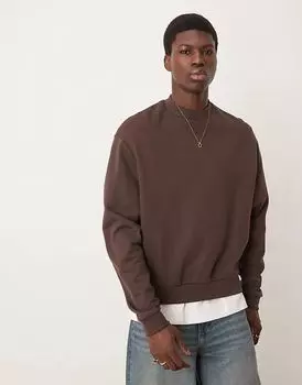Толстовка свободного кроя оверсайз коричневого цвета ASOS DESIGN