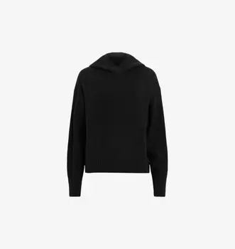 Толстовка свободного кроя с длинными рукавами из переработанного кашемира Ines Allsaints, черный