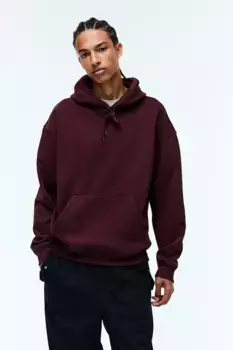 Толстовка свободного кроя с капюшоном H&M, бордовый