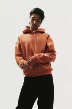 Толстовка свободного кроя с капюшоном H&M, оранжевый