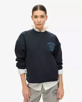 Толстовка свободного кроя с круглым вырезом Athletic Essentials Superdry, темно-синий