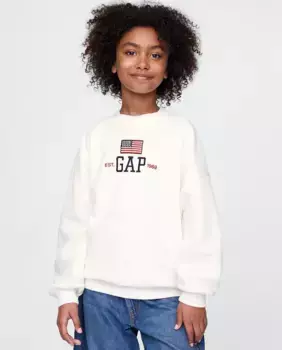Толстовка свободного кроя с круглым вырезом Gap, белый