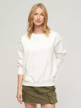 Толстовка свободного кроя с логотипом Essential Superdry, от белого
