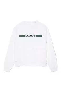 Толстовка свободного кроя с логотипом Lacoste, белый