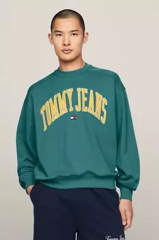 Толстовка свободного кроя с логотипом Tommy Jeans, зеленый