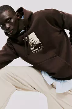 Толстовка свободного кроя с принтом H&M, коричневый