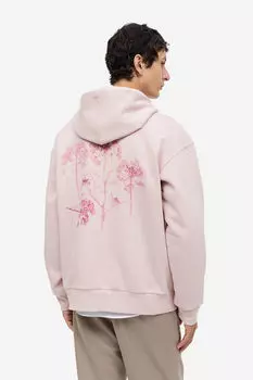 Толстовка свободного кроя с принтом H&M, розовый