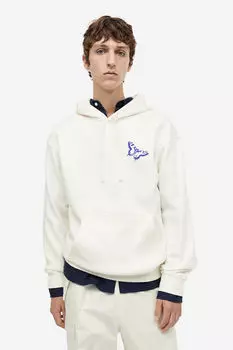 Толстовка свободного кроя с принтом H&M, белый