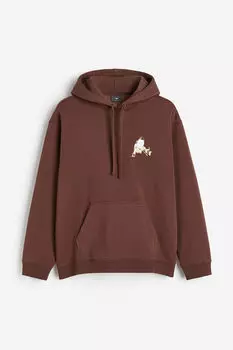 Толстовка свободного кроя с принтом H&M, коричневый