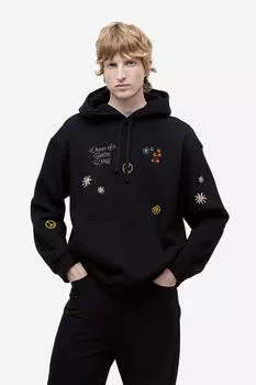 Толстовка свободного кроя с принтом H&M, черный