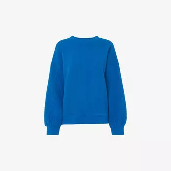 Толстовка свободного кроя с тисненым узором из смесового хлопка Whistles, синий