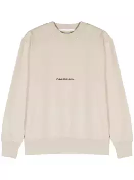 Толстовка свободного кроя с вышитым логотипом Calvin Klein Jeans, нейтральный