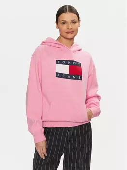 Толстовка свободного кроя Tommy Jeans, розовый