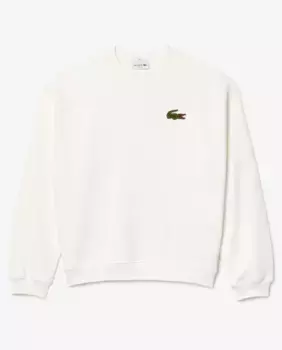 Толстовка свободного кроя унисекс со значком Lacoste, белый