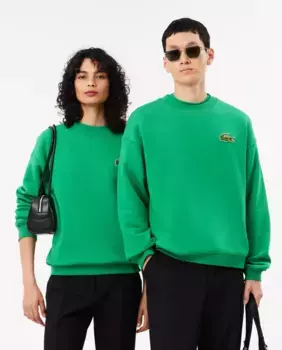 Толстовка свободного кроя унисекс со значком Lacoste, зеленый