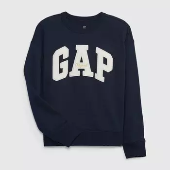Толстовка свободного покроя из французского трикотажа с вышивкой Gap, синий