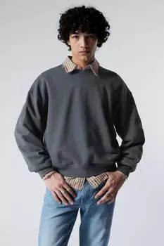 Толстовка свободного покроя из плотной махровой ткани Weekday, голубой