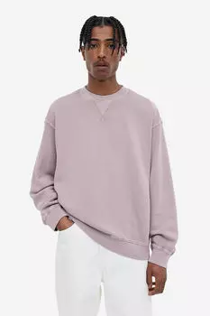 Толстовка свободного покроя с эффектом стирки H&M, фиолетовый