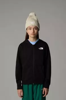 Толстовка свободного покроя с капюшоном на молнии для девочек The North Face, черный