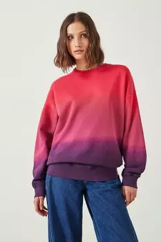 Толстовка свободного покроя с принтом «омбре» Hush, розовый