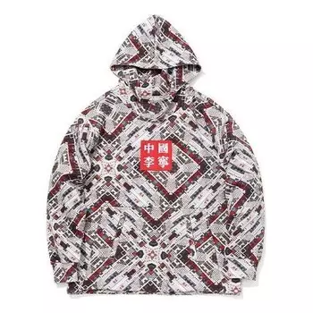 Толстовка свободный пуловер полный принт Li-Ning, серый