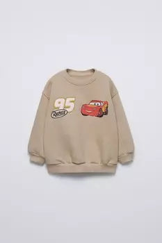 Толстовка «тачки молния маккуин» disney ZARA, бежевый