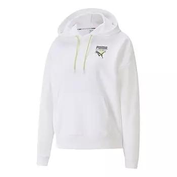 Толстовка tailored for sport hoodie 'white black green' Puma, белый