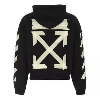 Толстовка tape arrows over hoodie 'black/beige' Off-White, черный