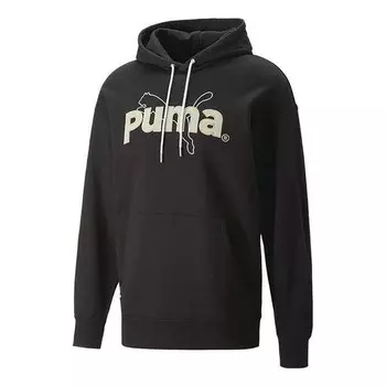 Толстовка team graphic hoodie 'black' Puma, черный
