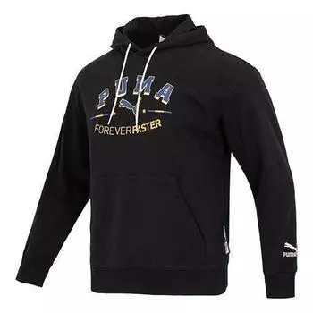Толстовка team graphic hoodie 'black' Puma, черный