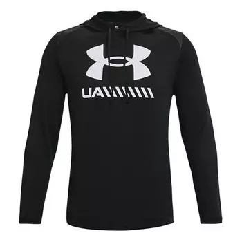 Толстовка tech letters logo loose long-sleeve men s black Under Armour, черный