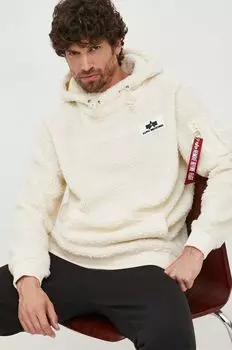 Толстовка Тедди с капюшоном Alpha Industries, бежевый