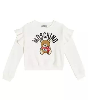 Толстовка Teddy Bear из смесового хлопка Moschino, белый