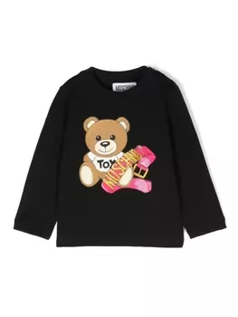 Толстовка Teddy Bear с круглым вырезом Moschino Kids, черный