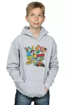 Толстовка Teen Titans Go Robin Montage DC Comics, серый
