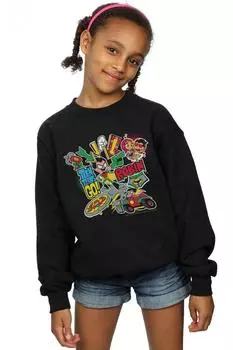 Толстовка Teen Titans Go Robin Montage DC Comics, черный