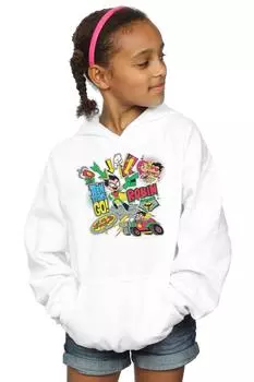 Толстовка Teen Titans Go Robin Montage DC Comics, белый