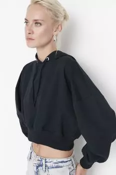 Толстовка - Темно-синий - Классический крой Trendyol, темно-синий